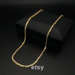 18K Solid Gold Byzantine Chain Necklace -Thickness-2.3mm Real 18k Gold ,For Him ,for Her, Birthday Gift,Anniversary Gift