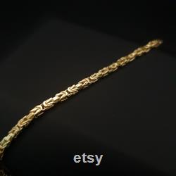 18K Solid Gold Byzantine Chain Necklace -Thickness-2.3mm Real 18k Gold ,For Him ,for Her, Birthday Gift,Anniversary Gift