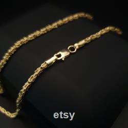 18K Solid Gold Byzantine Chain Necklace -Thickness-2.3mm Real 18k Gold ,For Him ,for Her, Birthday Gift,Anniversary Gift