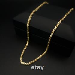 18K Solid Gold Byzantine Chain Necklace -Thickness-2.3mm Real 18k Gold ,For Him ,for Her, Birthday Gift,Anniversary Gift