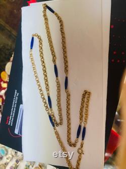 18ct Enamel and Yellow Gold Chain