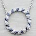 2.00 ct. Diamond and 3.00 ct. Genuine Blue Sapphire Circle Necklace 14K 18K White, Yellow, Rose Gold Marquise Sapphire Diamond Necklace