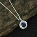 2.00Ct Blue Sapphire Diamond Round Cut Halo Pendant Necklace 14K White Gold Over