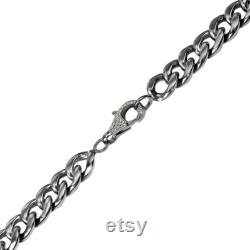 2.19ct Pavé Diamonds in 925 Sterling Silver Cuban Curb Link ID Charm Choker Necklace 16