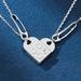 2pcs Heart Couple Necklace Brick Heart Matching Necklaces Friendship Necklace Dainty Love Necklace Couple Jewelry Gift for Couples
