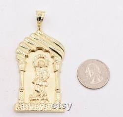 3 1 4 Saint Lazarus Jesus Pendant Diamond Cut Real 10K Yellow Gold