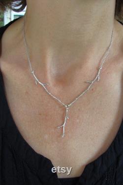 3 Branches Necklace - Nature Cast Branches - Botanical Jewelry On Sale
