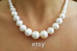 4-11 mm Graduated Freshwater Pearl Necklace, White Pearl Necklace, Classic Pearl Necklace, Genuine Pearls, Necklace for Her