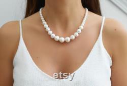 4-11 mm Graduated Freshwater Pearl Necklace, White Pearl Necklace, Classic Pearl Necklace, Genuine Pearls, Necklace for Her