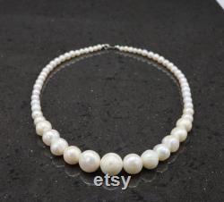 4-11 mm Graduated Freshwater Pearl Necklace, White Pearl Necklace, Classic Pearl Necklace, Genuine Pearls, Necklace for Her