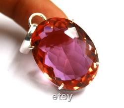 77.20 Ct Certified Natural Color Changing Excellence Quality Oval Cut Alexandrite Pendant 925 Solid Sterling Silver FD849