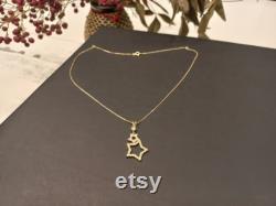 8K Gold Pendant, Double Star pendant, birthday gift, Fine Jewelry, christmas gift, gift for her, grandma pendant, girls pendant, Gold Gift