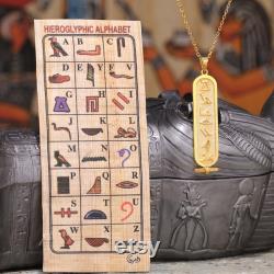 8k Solid Gold Egyptian Cartouche, Egypt Name Necklace, Personalized Hieroglyph, Hieroglyph Egypt Necklace Jewelry, Custom Made Necklace