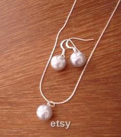 9 Bridesmaid Gift Necklaces, Wedding Bridal Jewelry Necklaces, Single Pearl