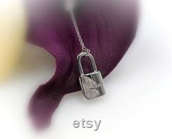 925 Padlock Necklace 925 Silver Lock Pendant Key to My Heart Necklace Sterling Silver Lock Necklace 925 Freedom Lock, Infinity Close