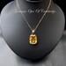 9k 9ct Gold Citrine Pendant Necklace 18 curb link trace chain 6.3g 17.75 carats