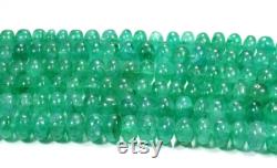 AAA Grade Green Beryl Emerald Cabochon Gemstone Smooth Rondelle Beads 5 To 10 MM Emerald Beaded Necklace Emerald Gemstone