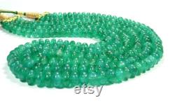 AAA Grade Green Beryl Emerald Cabochon Gemstone Smooth Rondelle Beads 5 To 10 MM Emerald Beaded Necklace Emerald Gemstone