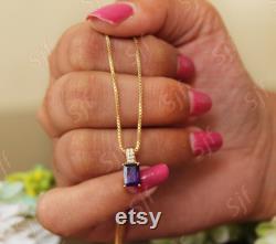 AAA Natural African Amethyst Necklace With 18 Box Chain, Next Day Shipping, Gift for Love, Gift for Birthday, February Birthstone Jewelry