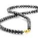 AAA Quality 5.5mm Black Diamond Faceted Beads Necklace, With 18kt Solid gold Clasp Free Diamond Studs
