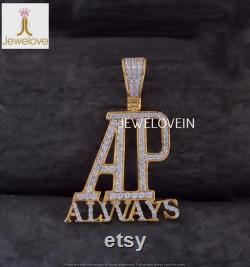 AP Always Alphabet Pendant, 14k Gold Plated Pendant, Diamond Pendant, CZ Pendant, Birthstone Pendant, 925 Sterling Silver Pendant