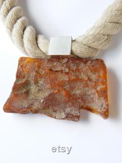 Amber Pendant, sterling Silver 925, cognac, genuine amberstone, modern design, for her, giftbox, chain, New, UNIQUE Handmade