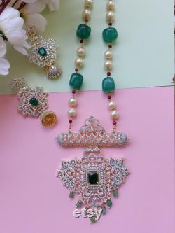 American diamond brass necklace for women necklace for women handmade necklace brass necklace gift dor her jewellery items