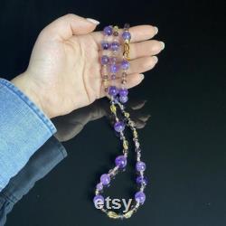 Amethyst and citrine necklace