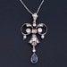 Antique Diamond and Sapphire Pendant Silver Topped 14k Gold Pendant on Optional 14k Chain Bridal Necklace