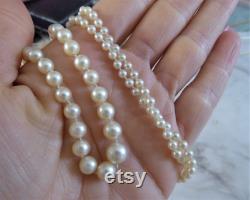 Antique String of Pearls with Diamond Clasp