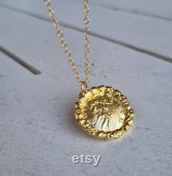 Antique gold coin necklace, gold necklace gold coin pendant dainty 14k gold necklace minimalist necklace bridesmaid necklace graduation gift
