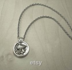 Athena Coin Necklace, Silver Coin Necklace, Athena Silver Pendant, Greek Jewelry, Greek God, Athena Godess, Greek Coin, Ancient Coin Silver