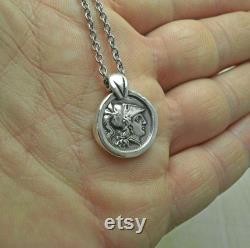 Athena Coin Necklace, Silver Coin Necklace, Athena Silver Pendant, Greek Jewelry, Greek God, Athena Godess, Greek Coin, Ancient Coin Silver