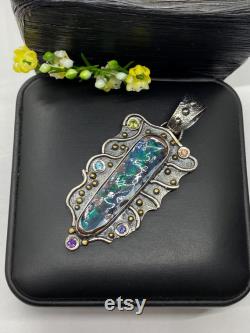 Australian Boulder Opal Pendant Artisan Handmade Pendant Gemstone Pendant Alena Zena Jewelry OOAK