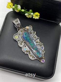 Australian Boulder Opal Pendant Artisan Handmade Pendant Gemstone Pendant Alena Zena Jewelry OOAK