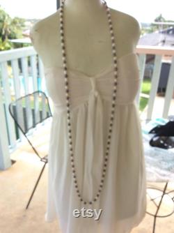 Authentic Vintage Natural BLACK And White Hand Knotted PEARL Very Long Necklace, Belt, Wedding, Bride, Bridesmaid, Family Heirloom