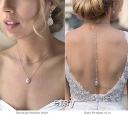 Backdrop Necklace, Bridal Jewelry, Wedding Necklace, Back Pendant, Bridal Back Necklace, Bridal Jewellery, Back Drop Necklace, NB060