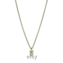 Baguette Diamond Necklace, Dainty Diamond Necklace, Gold Layering Necklace, 14K Gold Necklace, Simple Necklace, Everyday Necklace