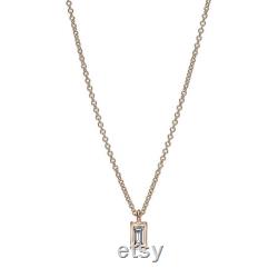 Baguette Diamond Necklace, Dainty Diamond Necklace, Gold Layering Necklace, 14K Gold Necklace, Simple Necklace, Everyday Necklace