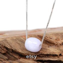 Baikalla Good Luck Button Necklace Real Lavender Jadeite Jade Lucky TongTong Pendant Necklace, Natural Jade Jewelry For Her, For Love