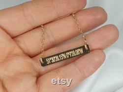 Bar Necklace- Solid Gold Bar Necklace Engraved- Available in Sterling Silver- Personalised Bar Necklace with Engraved Coordinates -