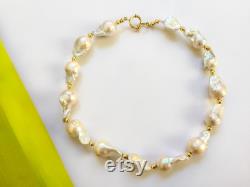 Baroque pearl necklace , pearl chain, baroque pearl charms, freshwater baroque pearls, Pearl necklace, Statement Necklace