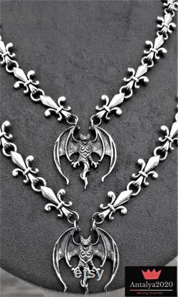 Bat Pendant Bat Pendant Necklace Sterling Silver 925 18'' To 30'' Men's Women Rock Roll Jewelery