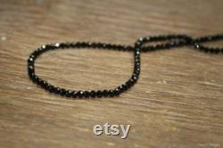 Beautiful 3 mm Black Diamond Roundel Beads for Length 18 Inches Necklace Certified. Anniversary gift, Birthday gift