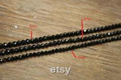 Beautiful 3 mm Black Diamond Roundel Beads for Length 18 Inches Necklace Certified. Anniversary gift, Birthday gift