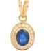 Beautiful Natural Sapphire and Pave Diamond Stone 14k Yellow Gold Pendent- Gold Jewelry- Anniversary Gift