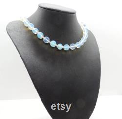 Beautiful Opaline Opalite Glass Bead Vintage Inspired Necklace