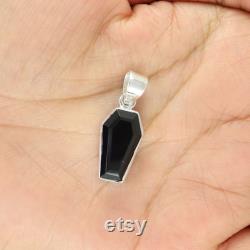 Black Onyx Pendant , 925 Silver Pendant, Onyx Pendant , Coffin Necklace, Black Coffin Pendant , Handmade Pendant, Women Pendant Jewelry