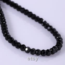 Black Spinel Necklace, Spinel Jewelry, Minimalist Necklace, Beaded Layering Necklace, Handmade Jewelry Gift, Gemstone Necklace, Gift For Her