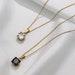 Black and White Gemma Necklace 18k Gold Plated Zircon Stone Necklace Zircon Gemstone Layering Necklace Special Gift for your love one